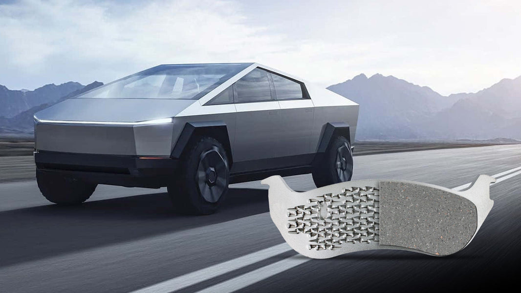 Cybertruck equipped with NRS Brake Pads designed specifically for EV Vehicles